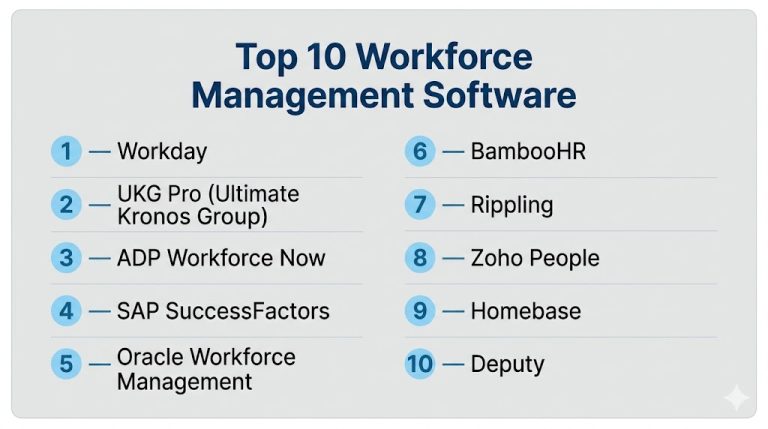 Top 10 Workforce Management Software Features, Pros, Cons & Comparison ...