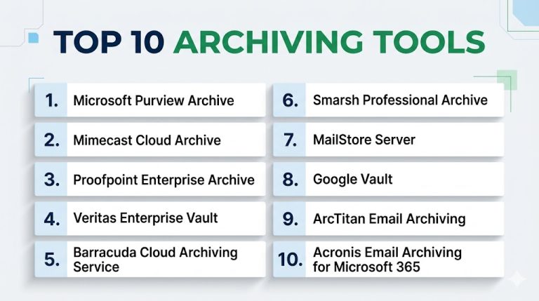 Top 10 Archiving Tools: Features, Pros, Cons & Comparison – Stocks Mantra