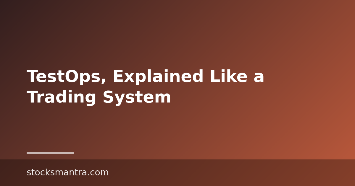 TestOps, Explained Like a Trading System